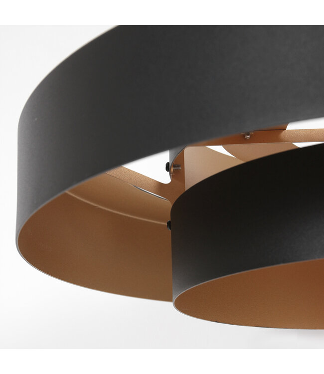 Hanglamp flinter houtmotief zwart