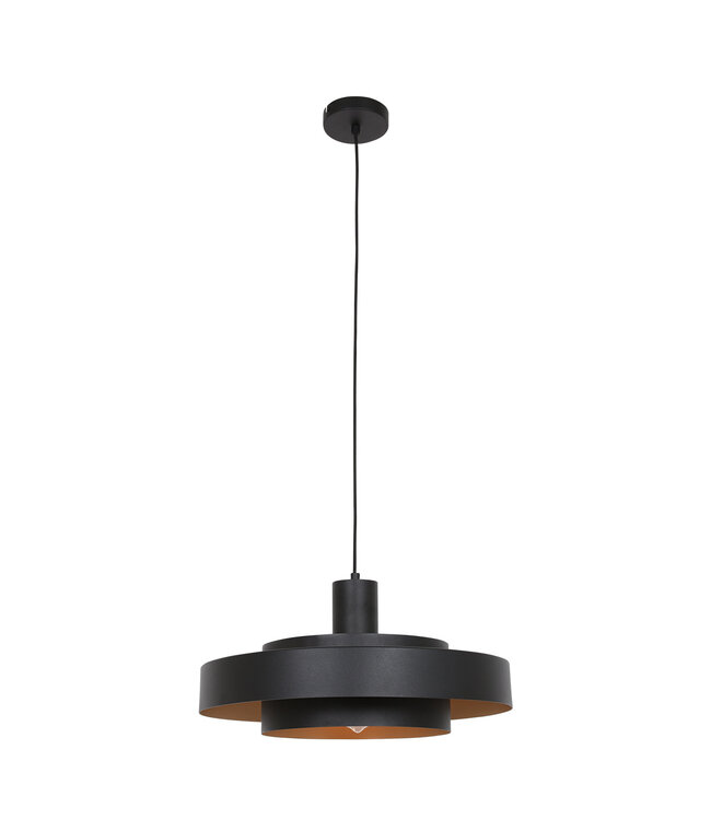 Hanglamp flinter houtmotief zwart