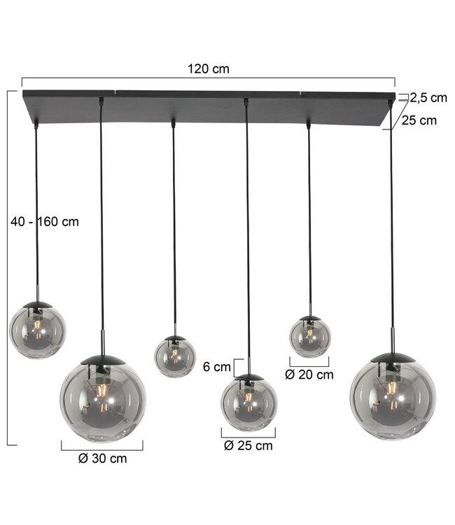 Hanglamp bollique zwart