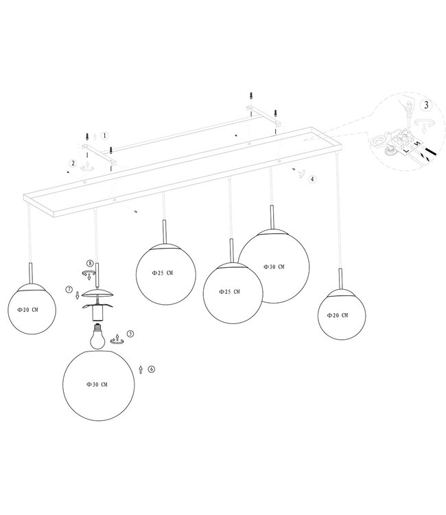 Hanglamp bollique zwart