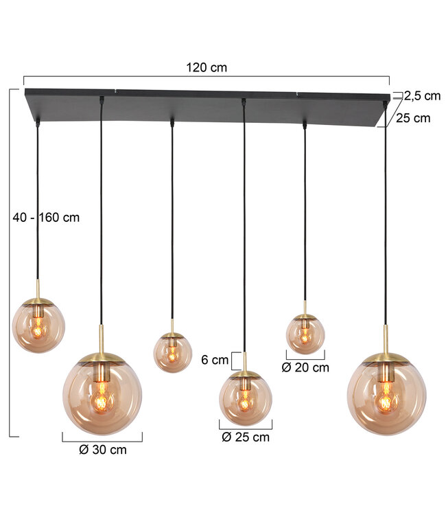 Hanglamp bollique amber
