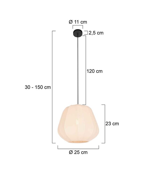 Hanglamp Sable creme klein