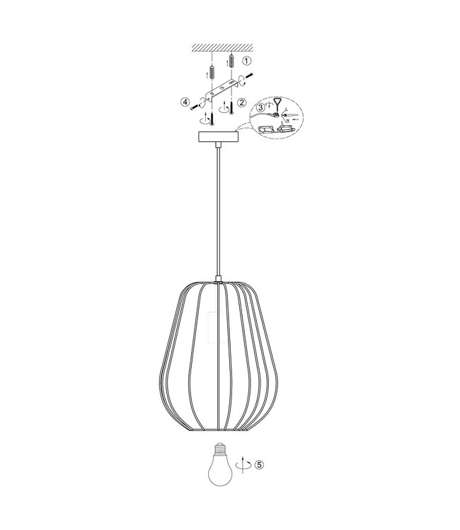 Hanglamp Sable creme groot