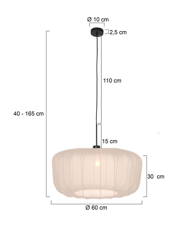 Hanglamp Vela lino zwart/creme