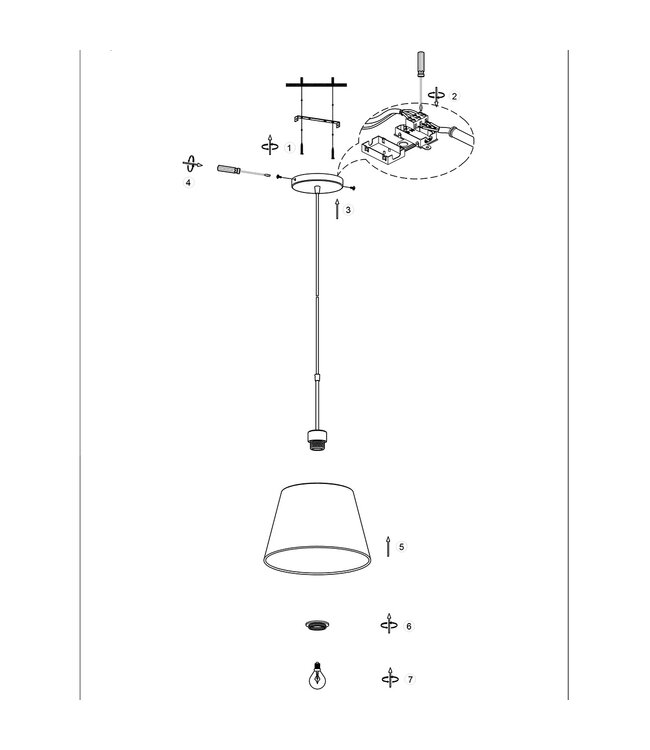Hanglamp Vela lino zwart/creme