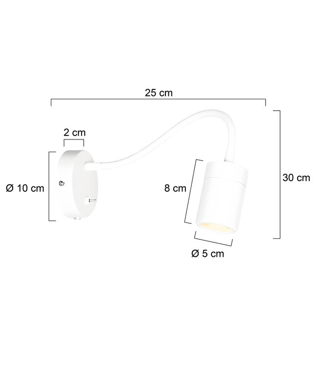 Wandlamp Upround wit