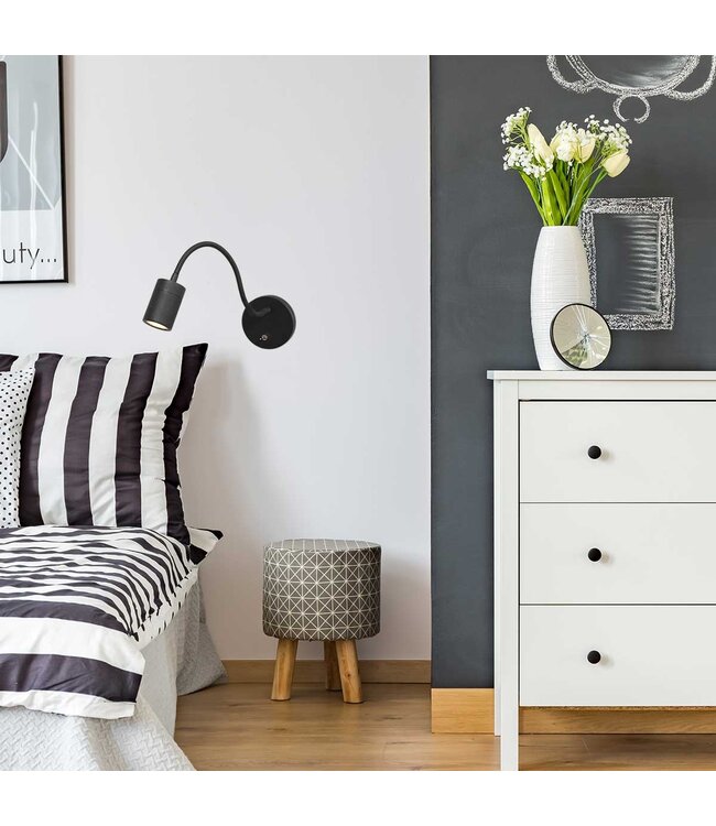 Wandlamp Upround zwart