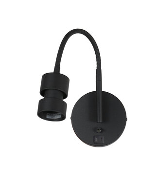 Steinhauer Wandlamp Upround zwart met usb poort