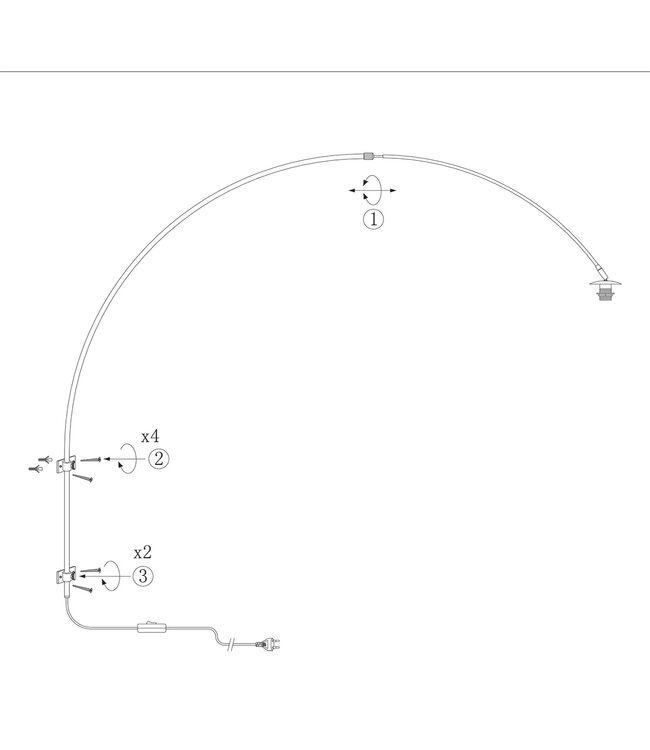 Wandlamp boog Sparkled light zwart/goud