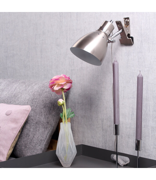 Wandlamp spring klemspot staal