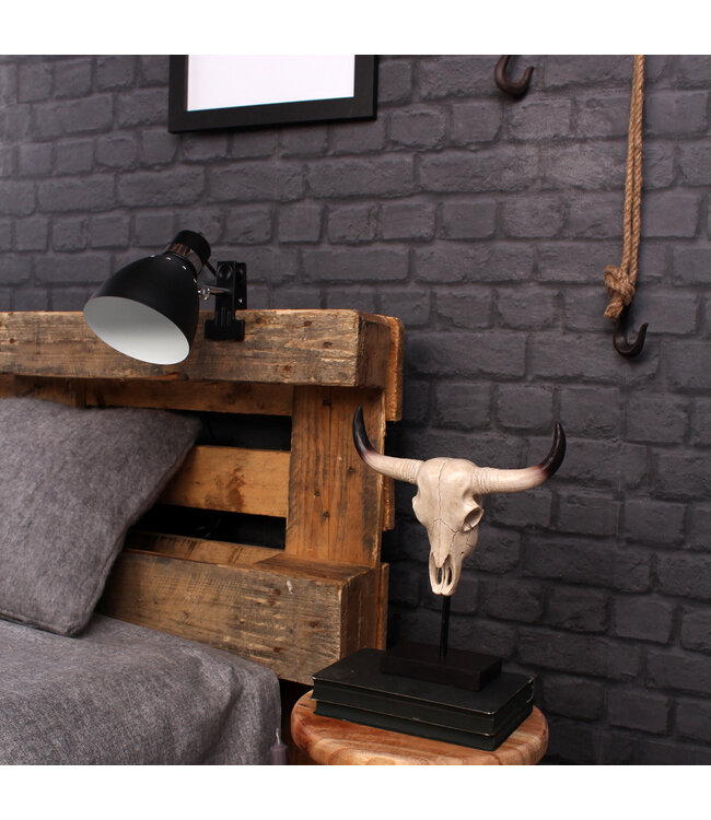 Wandlamp spring klemspot zwart