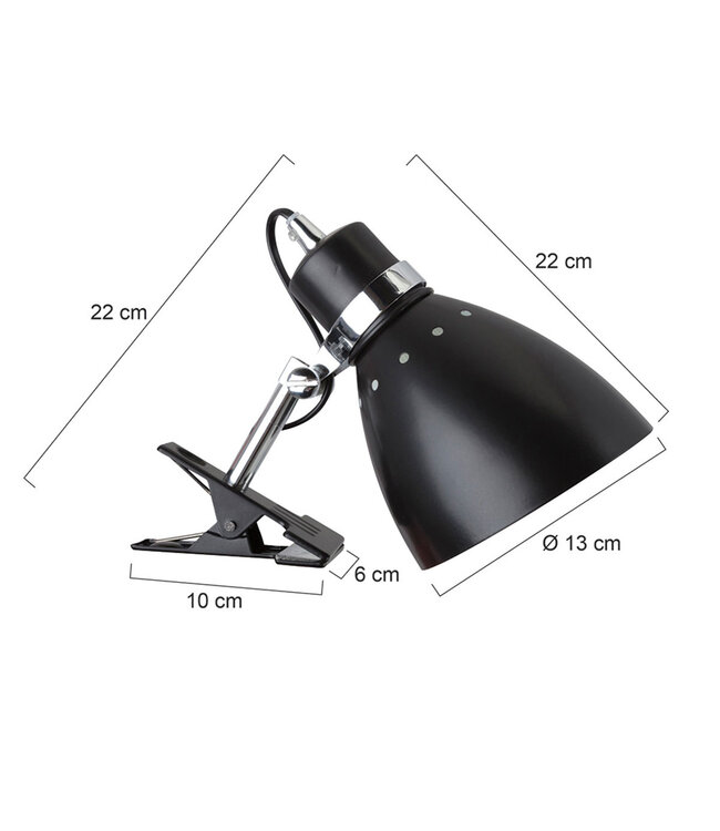 Wandlamp spring klemspot zwart