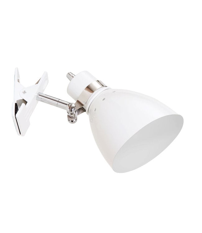 Wandlamp spring klemspot wit