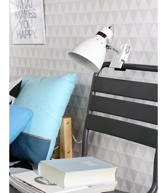 Wandlamp spring klemspot wit