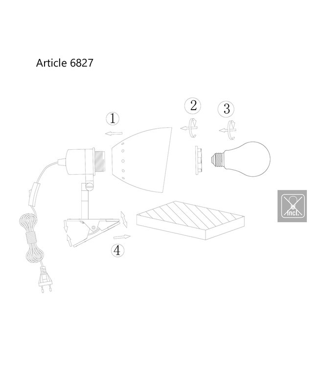 Wandlamp spring klemspot wit