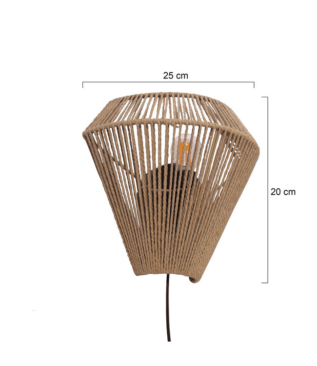 Wandlamp Ropex touw