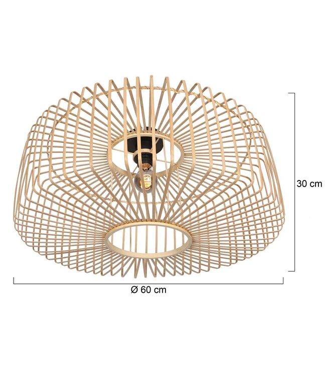 Plafondlamp Breeza Beach zwart/bamboe