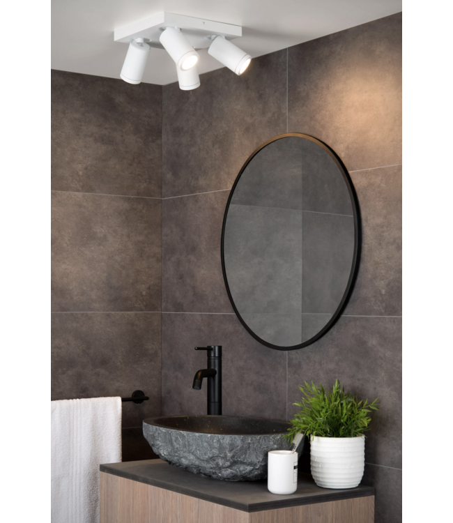 Badkamer  spot 4 lichts vierkant Wit ip44