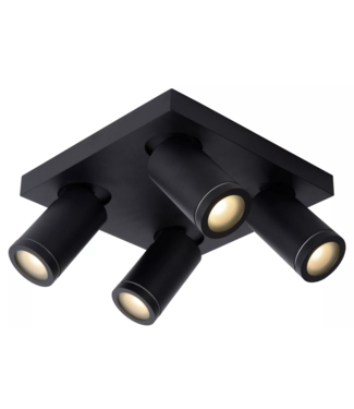 Badkamer  spot 4 lichts vierkant Zwart ip44