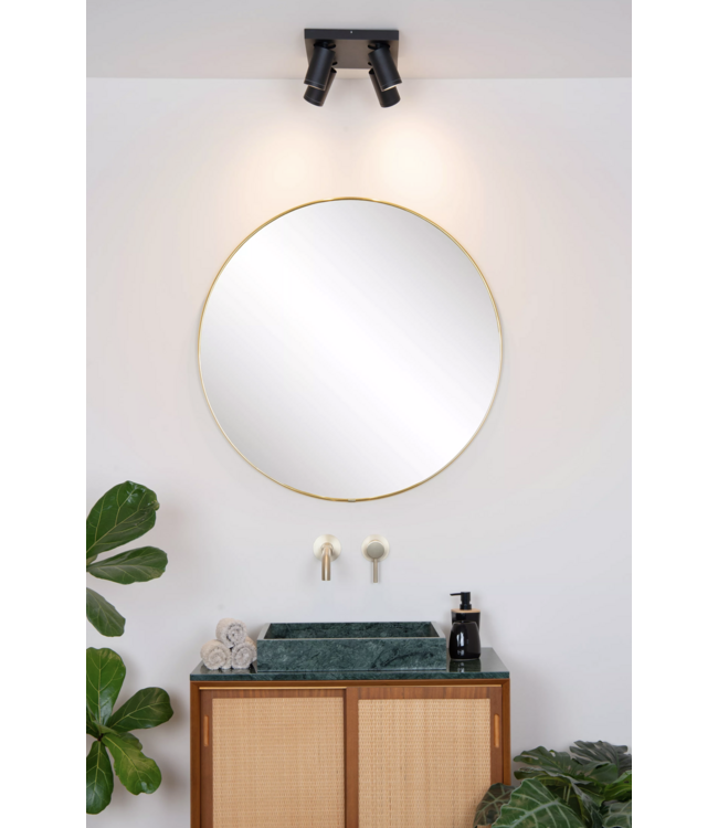 Badkamer  spot 4 lichts vierkant Zwart ip44