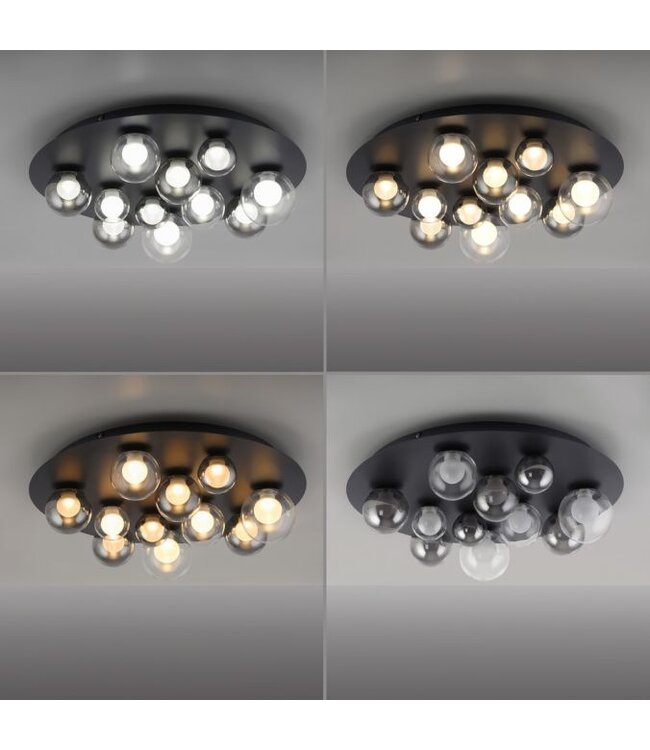 Plafondlamp mystic grey met  bollen met afstandbediening