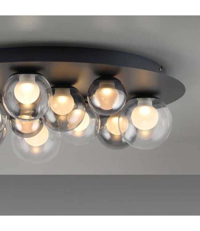 Plafondlamp mystic grey met  bollen met afstandbediening