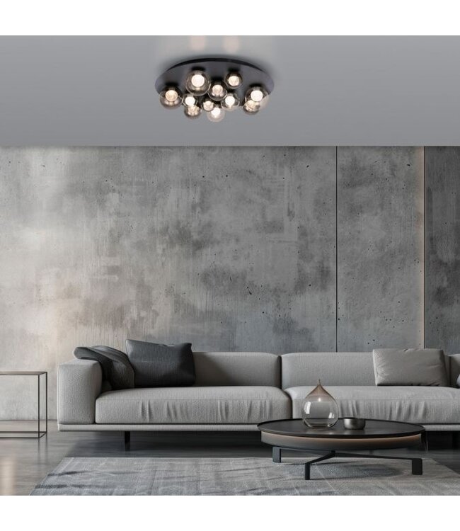 Plafondlamp mystic grey met  bollen met afstandbediening