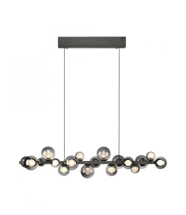 Hanglamp met amber bollen in hoogte verstelbaar