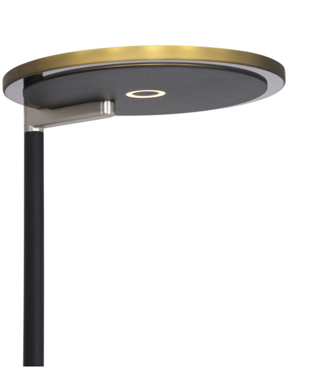 Fraaie uplighter zwart dim to warm met italiaans glas