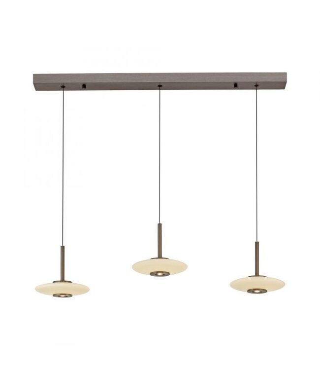 Hanglamp  Vitrum verstelbaar dark metal brown opaal wit  glas