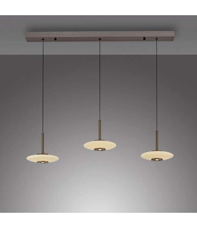 Hanglamp  Vitrum verstelbaar dark metal brown opaal wit  glas