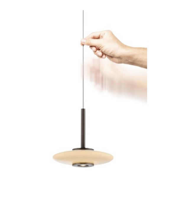 Hanglamp  Vitrum verstelbaar dark metal brown opaal wit  glas