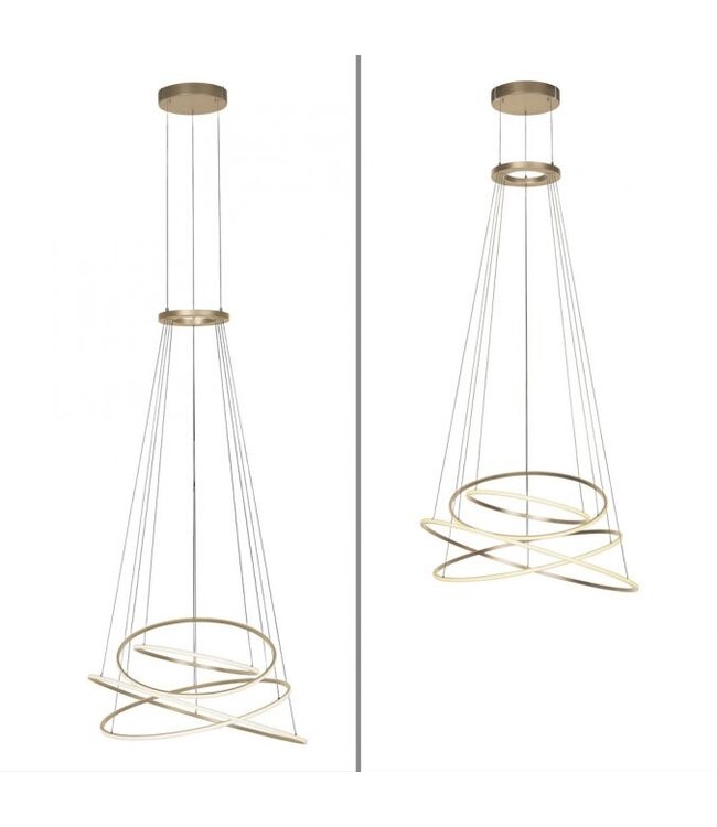 Vide lamp led Taupe 4 ringen hoogte 150cm -600cm