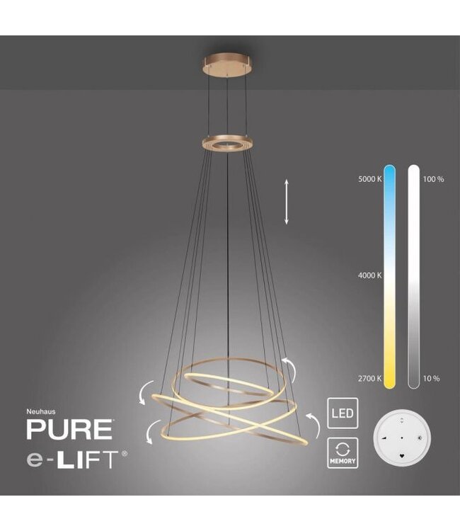 Vide lamp led Taupe 4 ringen hoogte 150cm -600cm