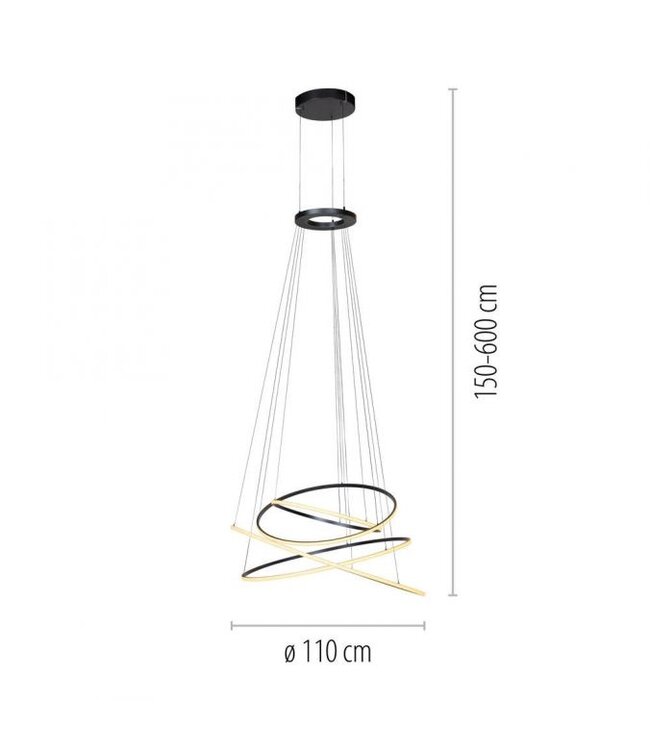 Vide lamp led mystic grey 4 ringen hoogte 150cm -600cm - Copy