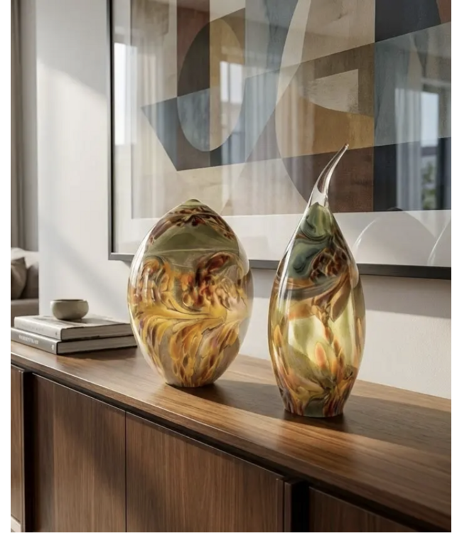 Italiaanse glazen lamp flores groen terra