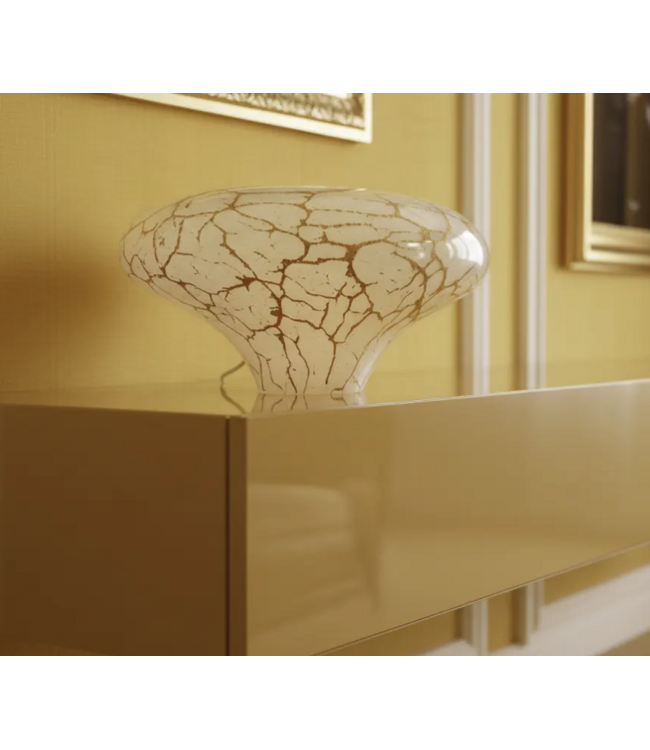 Italiaanse glazen lamp gold line  paddestoel