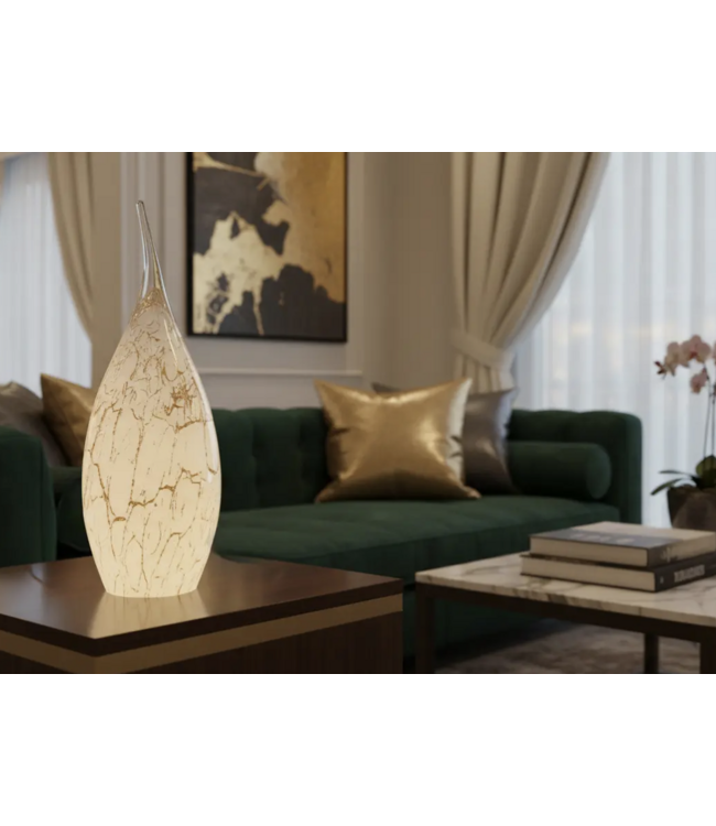 Lamp italiaansglas H45cm gold line  tinten.