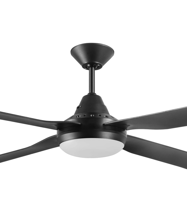 Fluisterstille ventilator met licht en afstandsbediening -zwart-122cm