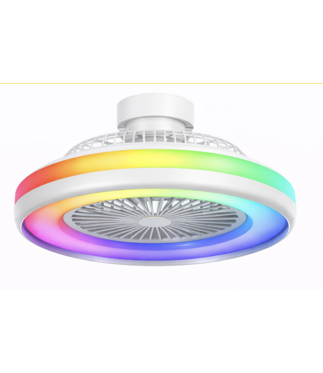 Plafond ventilator wit  ø60cm rgb led met afstand bediening