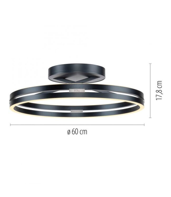 Plafondlamp pure loop mystic grey 60cm  met afstand bediening