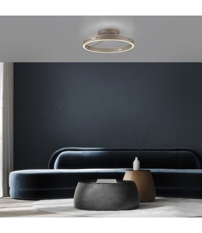 Plafondlamp pure loop taupe  60cm  met afstand bediening