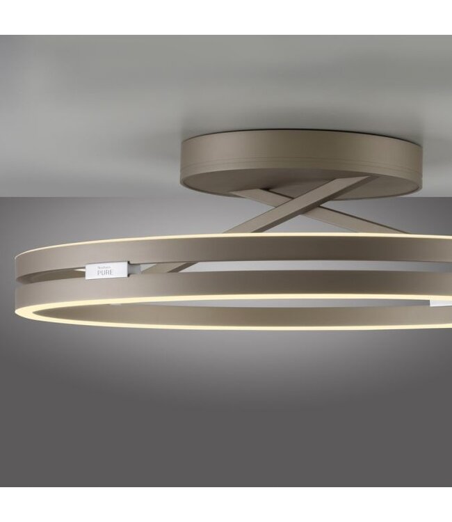 Plafondlamp pure loop taupe  60cm  met afstand bediening