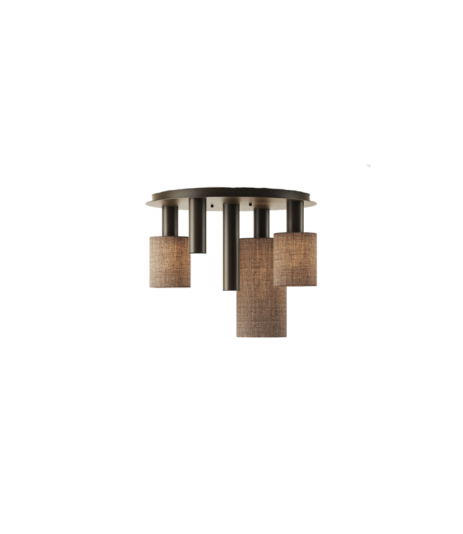 Portefino  plafondlamp Platinum  inclusief 3x kapje  2x spot ø50cm 5x lichtbronnen