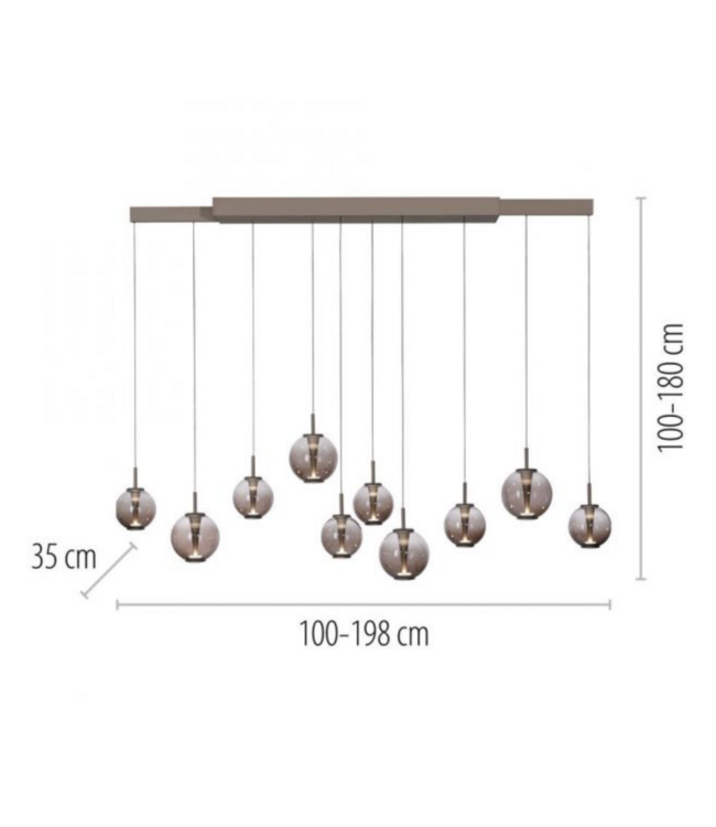 Hanglamp E-Slide in hoogte verstelbaar en uitschuifbaar taupe