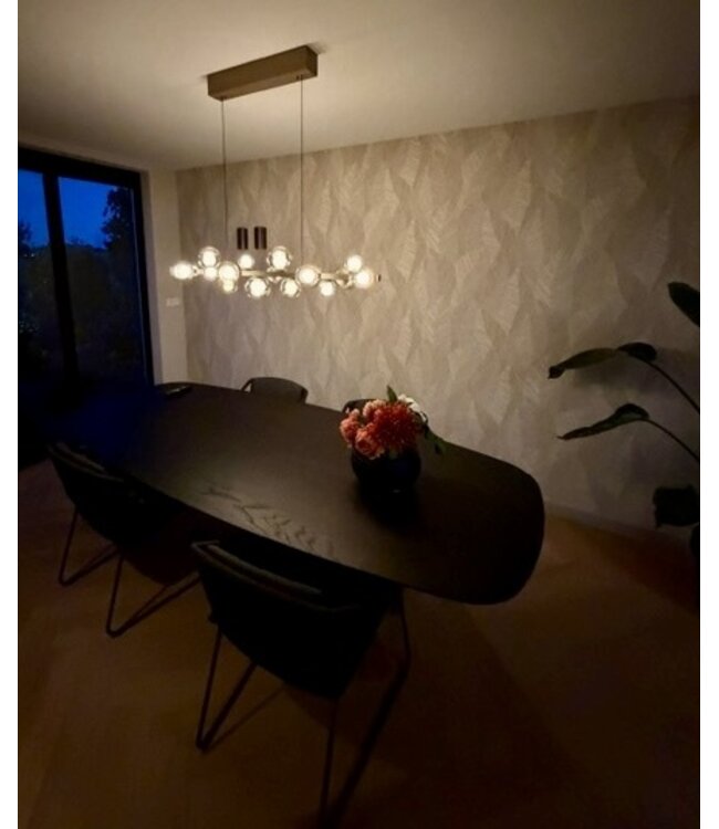 Hanglamp 180cm met amber bollen in hoogte verstelbaar