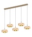 5 lichts albaster hanglamp pendel zandkleur 120cm