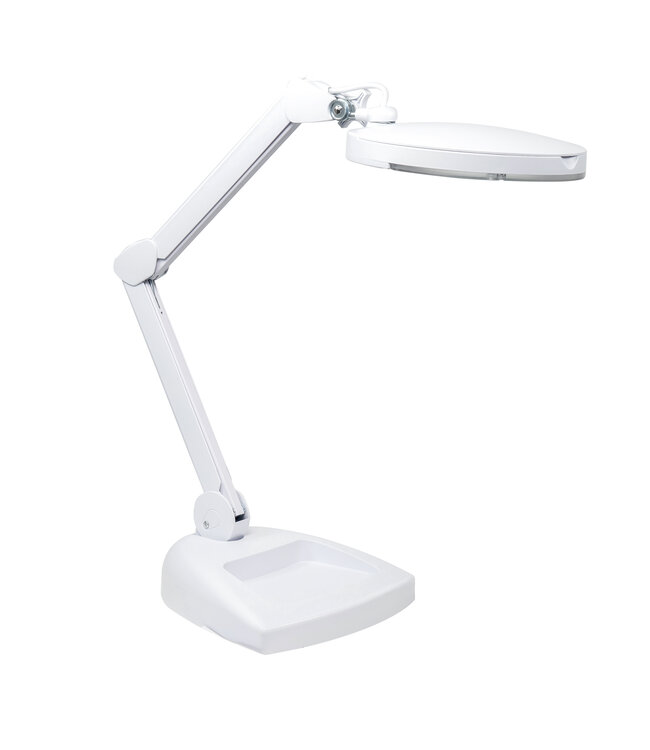 Loeplamp op voet wit met led licht