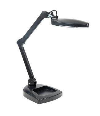 Highlight Loeplamp op voet zwart met led licht