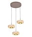 3 lichts albaster hanglamp pendel zandkleur  rond